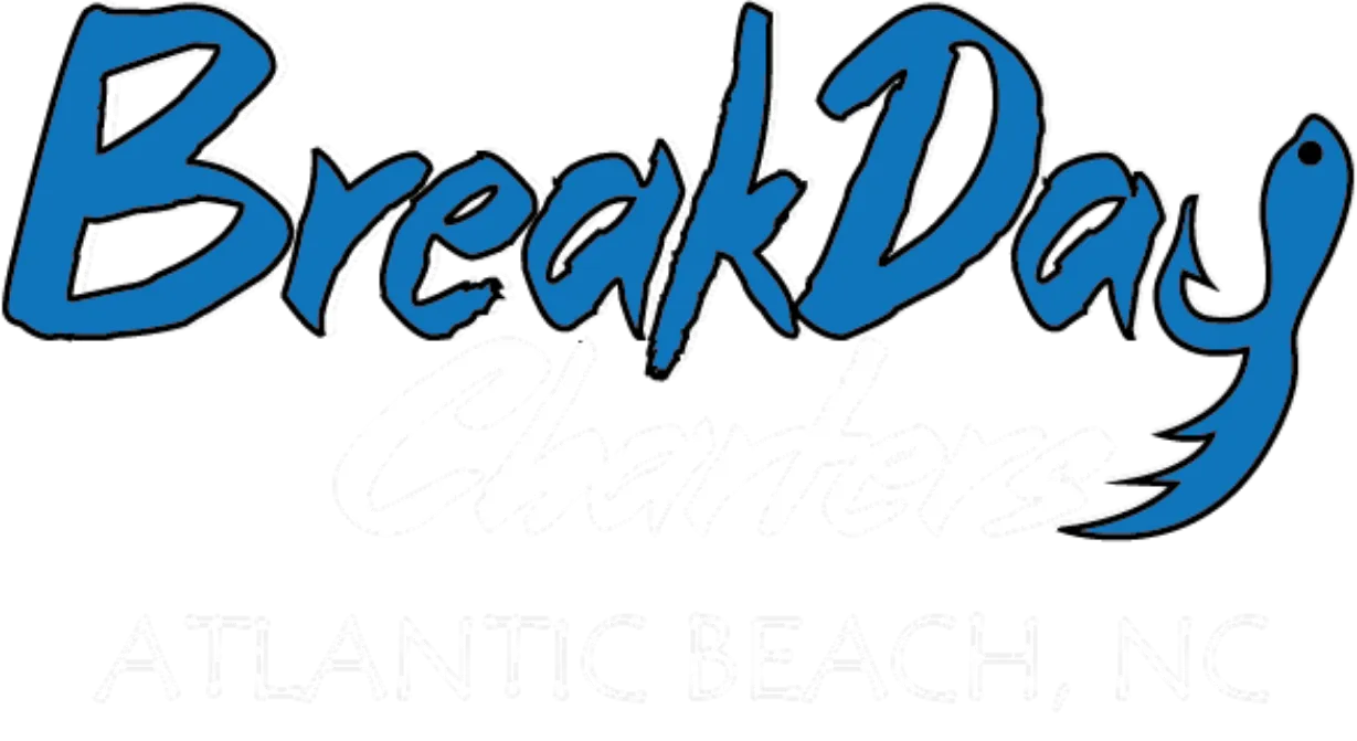 Logo for Breakday Charters with a fish design, located in Atlantic Beach, NC.